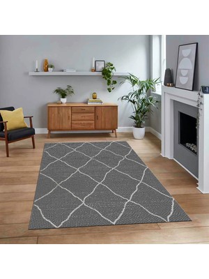 Viyana Home Dijital Baskılı Kaymaz Taban Yıkanabilir Sade Desen Yolluk Mutfak Salon Halısı, V-Sade-22-Gri,