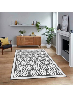 Viyana Home Dijital Baskılı Kaymaz Taban Yıkanabilir Sade Desen Yolluk Mutfak Salon Halısı, V-Sade-19-Beyaz,