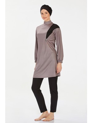 REMSA Likralı Tam Kapalı Tesettür Mayo Rozamay Alanı 9238 Vizon