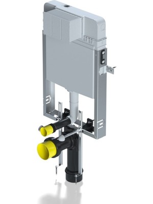 E.C.A Serel Smooth Asma Klozet İçin Metal Ayaklı Gömme Rezervuar Tam Takım Set