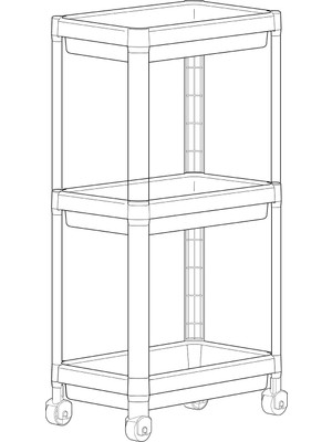 Mowo Home 3 Katlı Tekerlekli Düzenleyici Raf Beyaz, Banyo Dolabı, Mutfak Rafı, Düzenleyici, Organizer Raf