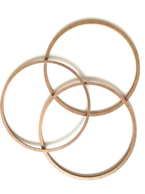 Dekolobi 3 Adet 30 cm Halka Kasnak Düş Kapanı Ham MDF Kokusuz ve İs Yapmaz