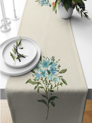 Bertille Home Flower Serisi 140X40 cm Dijital Baskılı Runner