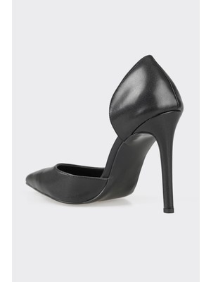 Elle Shoes Siyah Deri Kadın Stiletto