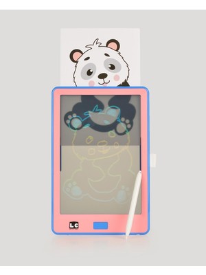 Let's Be Child 10 Inch Şeffaf LCD Dijital 4 Adet Çizim Kartlı Tablet- Pembe