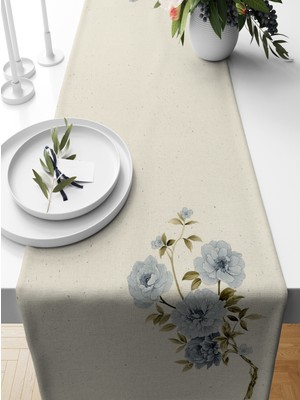 Bertille Home Flower Serisi 140X40 cm Dijital Baskılı Runner