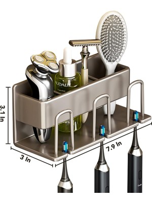 Fsfeng Banyo Için Kendinden Yapışkanlı Diş Fırçası Tutucu, Depolama Düzenleyicili Matkapsız Duvara Monte Diş Fırçası Rafı, Space Alüminyumdan Üretilmiştir, Aileler ve Ortak Banyo Için Mük (Yurt Dışından)