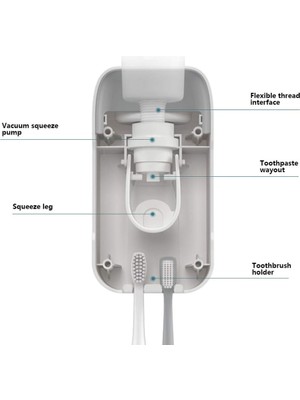 Fsfeng Otomatik Diş Macunu Dispenseri Diş Fırçası Tutucu 2'si 1 Arada Süper Yapışkan Vantuzlu Ped ile Set Duvara Monte Çocuklar Aile ve Çocuklar Için Eller Serbest Diş Macunu Sıkacağı (Pa (Yurt Dışından)