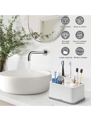 Fsfeng Beyaz Banyo Diş Fırçası Düzenleyici Kolay Temizlik Için Çıkarılabilir 5 Yuvalı Aile ve Çocuklar Için Banyo Vanity, Lavabo ve Tezgah Üzerinde Elektrikli Diş Fırçası ve Diş Macunu Ku (Yurt Dışından)