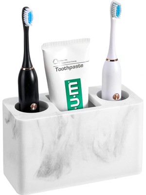 Fsfeng Diş Fırçası Tutucu, 3 Yuvalı Elektrikli Diş Fırçası ve Diş Macunu Tutucu, Banyo Tezgahı Depolama Banyo Aksesuarları Vanity Counter Organizer Caddy Için Diş Fırçası Standı - Çakıl B (Yurt Dışından)