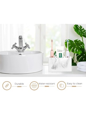 Fsfeng Diş Fırçası Tutucu, 3 Yuvalı Elektrikli Diş Fırçası ve Diş Macunu Tutucu, Banyo Tezgahı Depolama Banyo Aksesuarları Vanity Counter Organizer Caddy Için Diş Fırçası Standı - Çakıl B (Yurt Dışından)