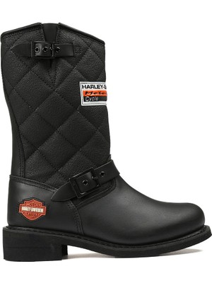 Harley Davidson Kadın Kışlık Uzun Çizme Su ve Soğuğa Karşı Dayanıklı Siyah 40 Numaralı