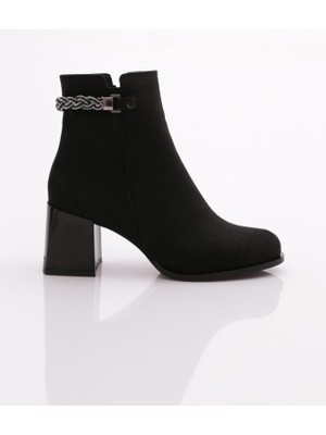 Dgn 703 Kadin  Metal Aksesuarli Topuklu Bot