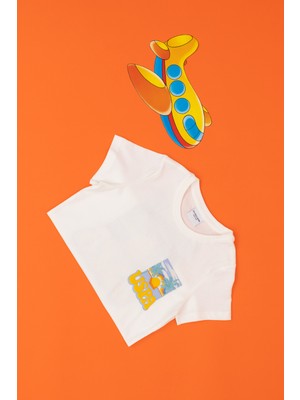 U.S. Polo Assn. Erkek Çocuk Ekru Bisiklet Yaka Tişört 50281687-VR019