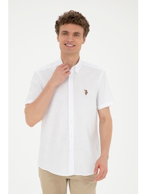 U.S. Polo Assn. Erkek Beyaz Gömlek Kısa Kollu 50282582-VR013