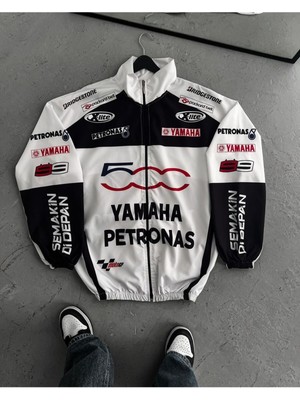 Lushen Unisex Paraşüt Kumaş Oversize Dijital Baskılı Siyah Rüzgarlık Yağmurluk