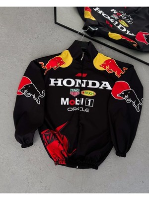 Lushen Unisex Paraşüt Kumaş Oversize Dijital Baskılı Siyah Rüzgarlık Yağmurluk