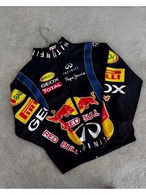 Lushen Unisex Siyah Dijital Tasarım Baskılı Fermuarlı Yağmurluk & Rüzgarlık