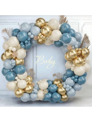 Enuygun Parti Baby Shower Erkek Bebek Konsepti-Mom To Be- Baby Shower Yazılı Balon