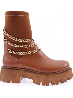 Dgn ES806 Kadin Kalin Zincir Aksesuarli Bot