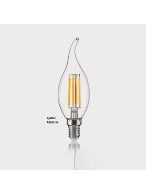 Osaka Light 6WATT E14 Duylu 2700KELVIN Gün Işığı (Sarı Işık) LED Flemanlı Kıvrık Buji Ampul 650LÜMEN