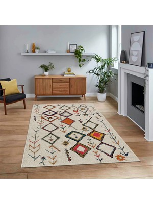 Viyana Home Dijital Baskılı Kaymaz Yıkanabilir Iskandinav Desen Yolluk Salon Halısı, V-Iskandinav-14-Renkli,