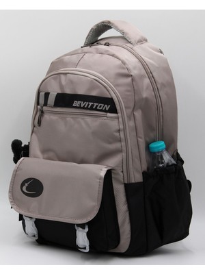 Giray Collection Suya Itici Özel Kumaş Vizon-Siyah Okul Sırt Çantası 34300
