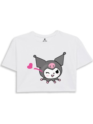 EZ Design Kuromi Baskılı Crop Tshirt