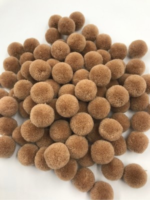 Yumuşak Keçe Ponpon Yün Açık Kahverengi 100 Adet 2 cm