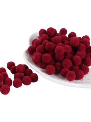 Yumuşak Keçe Bordo Yumuşak Ponpon Peluş 100 Adet 2cm