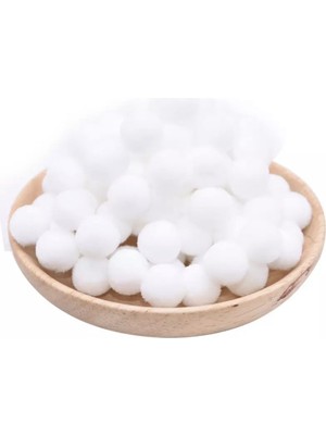 Yumuşak Keçe Beyaz Yumuşak Ponpon Peluş 100 Adet 2cm