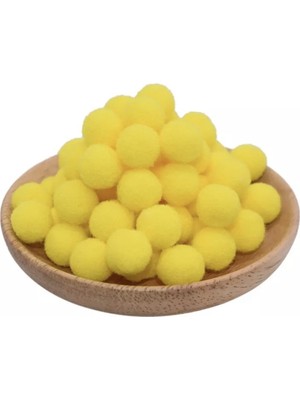 Yumuşak Keçe Sarı Ponpon Peluş 100 Adet 2cm Çok Yönlü Kullanım ve Yumuşak Doku