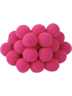 Yumuşak Keçe Koyu Pembe Yumuşak Ponpon Peluş 100 Adet 2cm