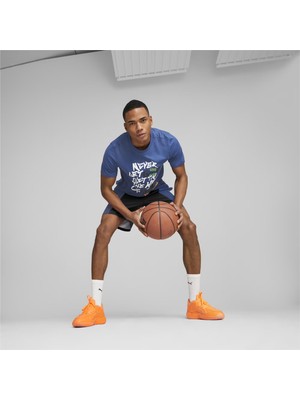 Puma 539247-01 Greatness Tee 1 Erkek Basketbol Spor Mavi Tişört