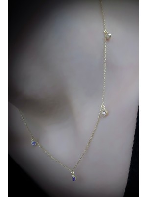 Sunshine 925 Ayar Yuvarlak Mix Taşlı Kolye