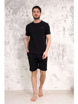 D'S Damat Maschio Pamuk Şort Takım Siyah