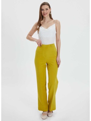 Selen Normal Bel Standart Sarı Kadın Pantolon 24YSL5141