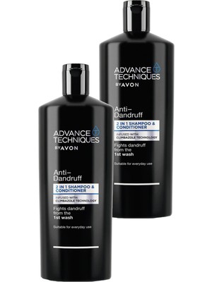 Avon Advance Techniques Kepek Önleyici 2'si 1 Arada Şampuan ve Saç Kremi 700 ml İkili Set