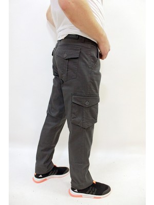 butiksinope Meto1 Düz Paça Kanvas Erkek Kargo Pantolon Antrasit