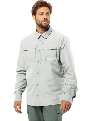 Jack Wolfskın Erkek Barrıer L/s Shırt M Gömlek Cool Grey 1404101-6709