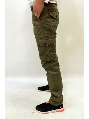 butiksinope Meto1 Düz Paça Kanvas Erkek Askeri Kargo Pantolon Haki