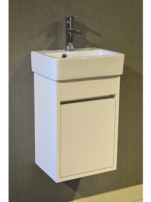 Turkuaz Seramik Banyo Tuvalet Mini Lavabo 26 x 36 cm %100MDF (Banyo Dolabı)