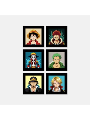 Tabby Design One Piece Anime Serisi Paspartu Magnet Set