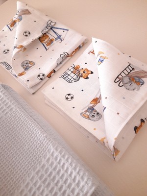 Heybe Home Bebek Odası Waffle Müslin Pike Takımı-Heybe Home