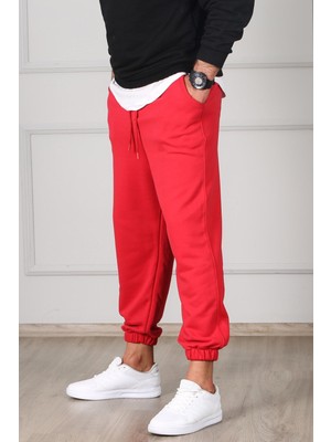 Yakamel Erkek 3 Iplik Içi Pamuklu Paçası Lastikli Eşofman Altı