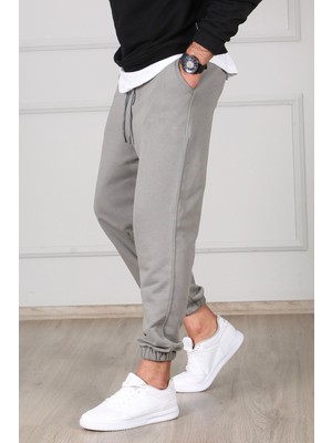 Yakamel Erkek 3 Iplik Içi Pamuklu Paçası Lastikli Eşofman Altı