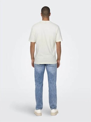 Only & Sons Erkek T-Shirt Kırık Beyaz 22028713 Onskarter Reg Ss Tee