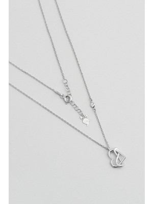 So CHIC Sonsuz Aşk 18 Ayar Beyaz Altın Kaplama 45 cm Gümüş Kalp Kolye