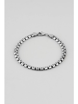 So CHIC İtalyan Mekanik Stil 21 Cm  Gümüş Erkek Bileklik