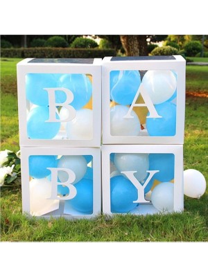 Düvenci Ticaret Beyaz Şeffaf Balon Kutusu Baby Yazılı 25X25 cm